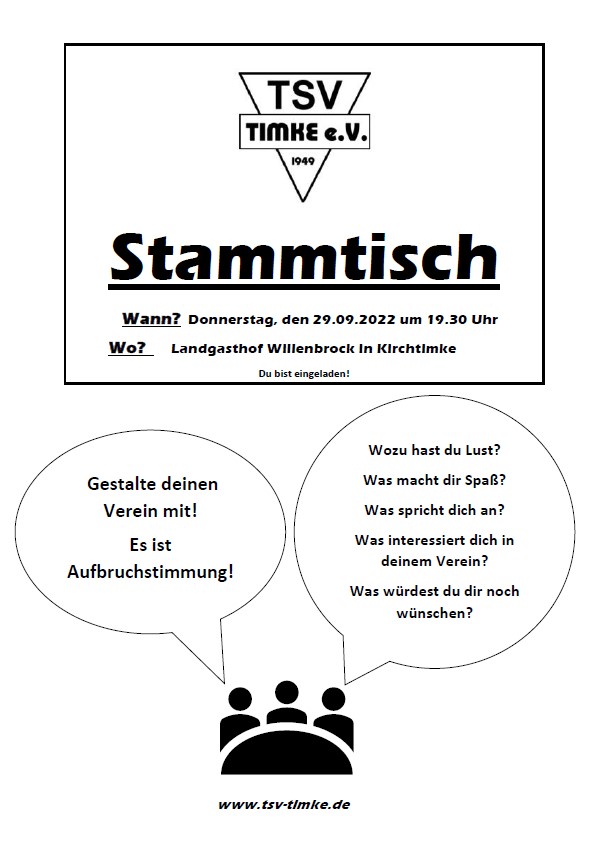 TSV Timke Stammtisch Plakat